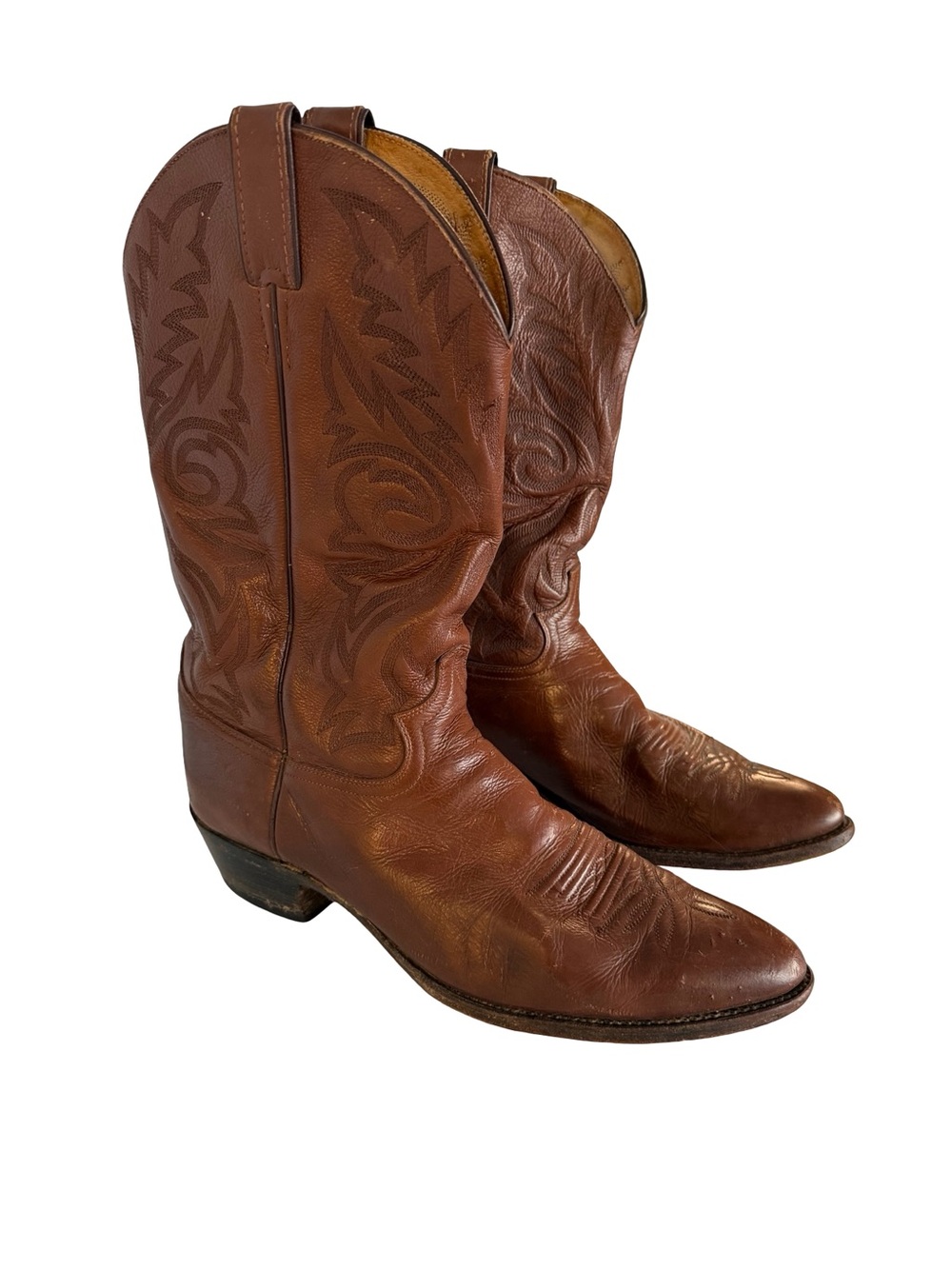 🤎 Justin Boots 1450 Vintage Leather Western Cowboy Boots Men’s Size 12D 🤎